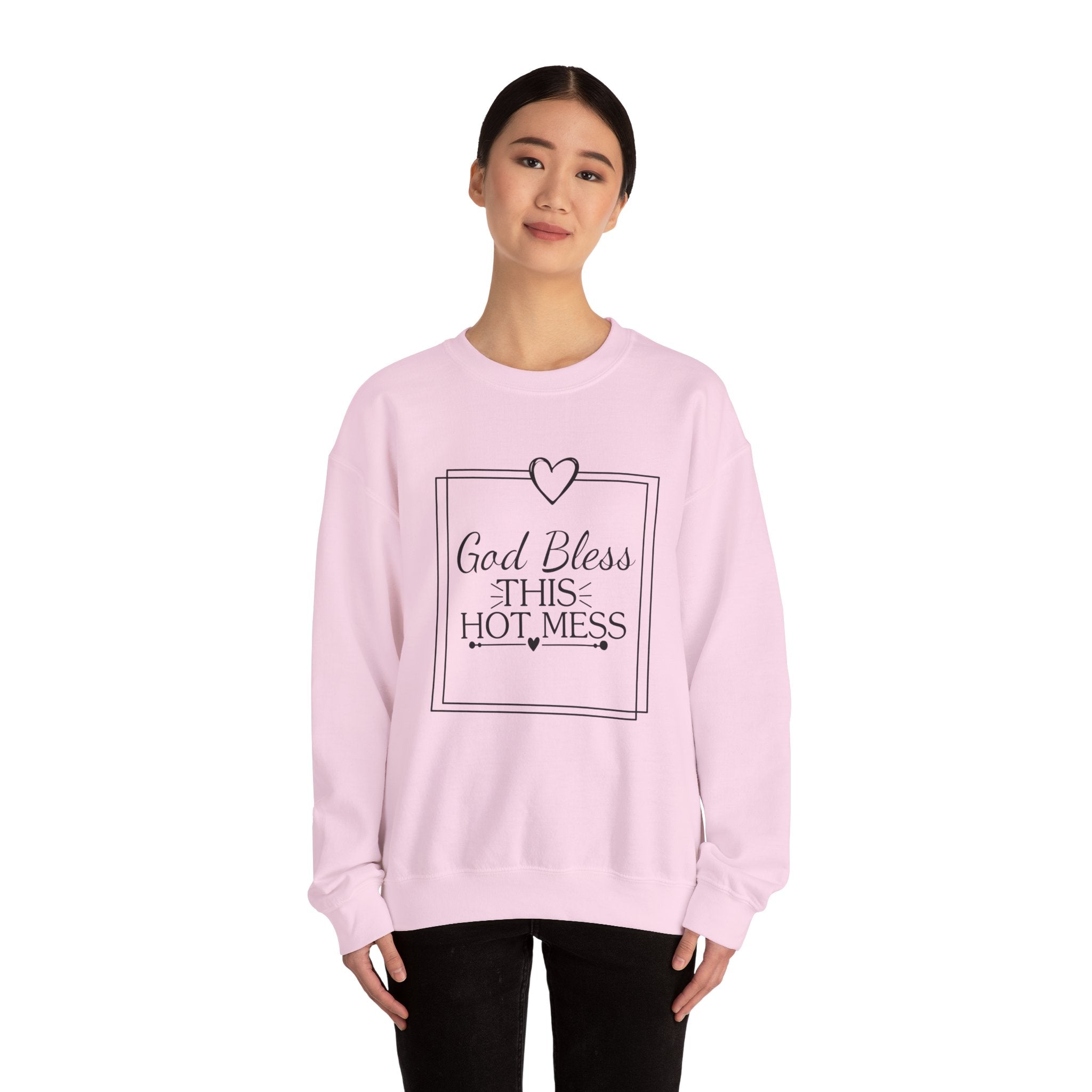 God Bless This Hot Mess — Motivational Crewneck Sweatshirt